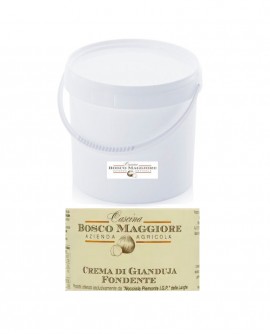 Crema di Gianduja Fondente di Nocciole Piemonte IGP - secchiello 5Kg spalmabile artigianale - Cascina Bosco Maggiore