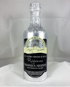 Riserva Olio extra vergine d'oliva - cultivar Taggiasca -  carta Argento bottiglia 500ml - Casa Bruna