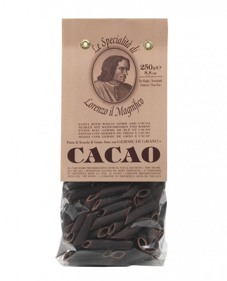 Cacao - Penne Lorenzo il Magnifico 250 gr Pasta Aromatizzata - Antico Pastificio Morelli
