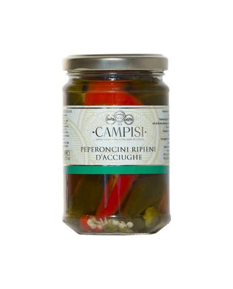 Peperoncini ripieni di Acciughe - vaso vetro 690 g - Campisi