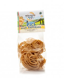 Pici allo Zafferano - pasta di semola di grano dura Toscana - trafilata al bronzo - 250g - Molino e Pastificio sul Lago
