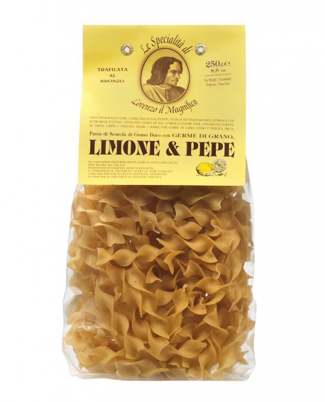 Limone E Pepe Pappardelline Germe di Grano Lorenzo il Magnifico 250 gr Pasta Aromatizzata Antico Pastificio Morelli
