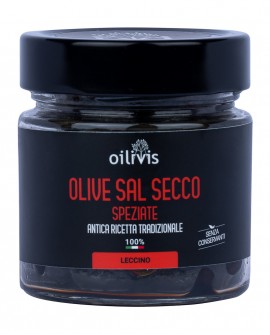 Olive Leccino sal secco speziate - vaso 150g - Oilivis Frantoio Mitrione