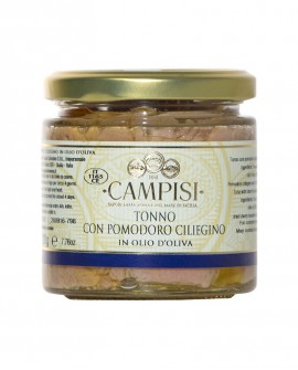 Tonno con Pomodoro ciliegino in Olio di Oliva - vaso vetro 220 g - Campisi