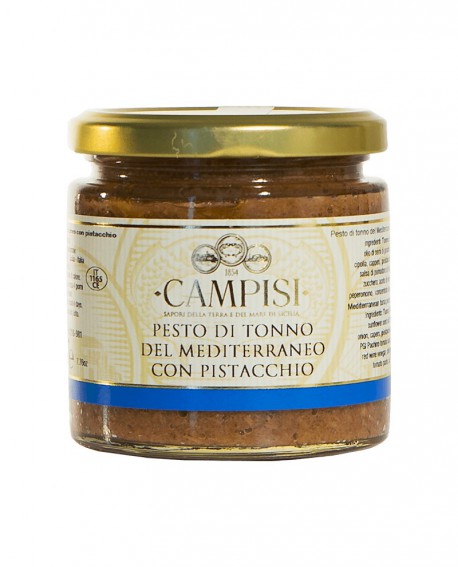 Pesto di Tonno del Mediterraneo con Pistacchio - vaso vetro 210g - Campisi