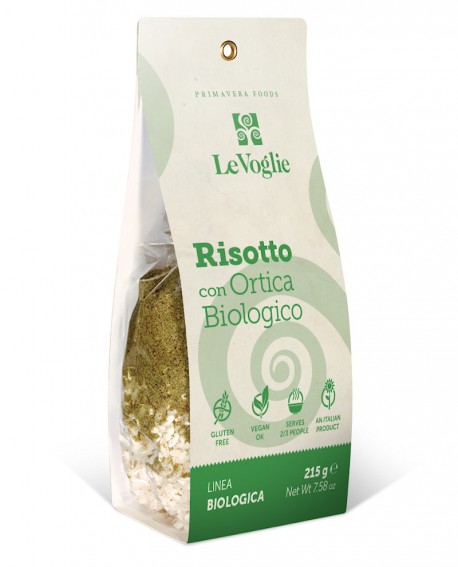 Risotto con Ortica Biologico senza glutine - 215g linea gourmet - Le Voglie - Primavera Foods