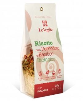 Risotto con Pomodoro e Basilico Biologico senza glutine - 215g linea gourmet - Le Voglie - Primavera Foods