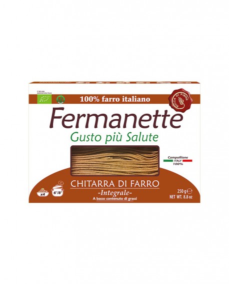 Chitarra di farro Fermanette - Pasta lunga integrale biologica - Astuccio da 250g - Pastificio Marcozzi