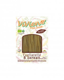 Tagliatelle 5 cereali ViVien Pro Salus - Pasta lunga integrale biologica - Astuccio da 250g - Pastificio Marcozzi