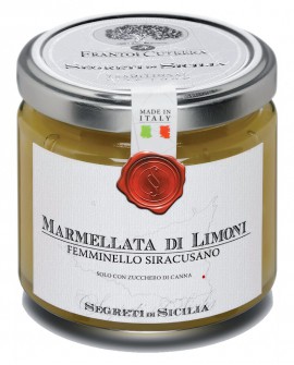 Marmellata di Limone Femminello Siracusano - vasetto di vetro 212 - 225 g - Frantoi Cutrera Segreti di Sicilia
