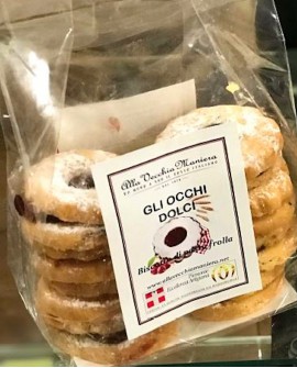 GLI OCCHI DOLCI, biscotto di pasta frolla con confettura di Ciliegia - 180g - Pasticceria Alla Vecchia Maniera