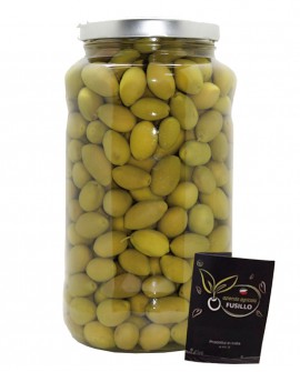 Olive Bella Cerignola in salamoia - pezzatura grande GGG - vaso 3100ml - Agricola Fusillo