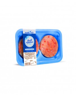 Fish Burger di Salmone 100g - Congelato - vaschetta 2 pezzi - scadenza 12 mesi - Pescheria Marevivo Castro