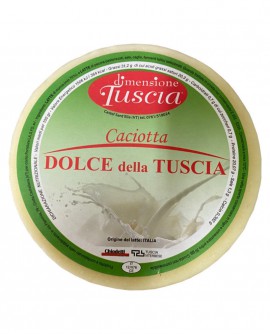 Caciotta Dolce della Tuscia - formaggio con latte misto dolce - 1,6Kg - stagionatura 20 giorni - Dimensione Tuscia