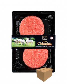 Hamburger di Carne Chianina da 180g - confezione n.2 pezzi 360g skin - cartone da 8 confezioni - Macelleria Co.Pro.Car. S.Nicolo