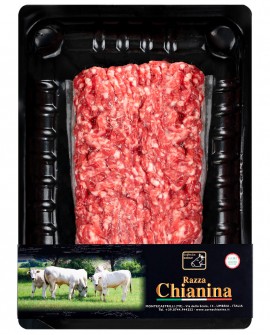 Macinato di Carne Chianina - n.1 pezzo 400g skin - Carne Certificata - Macelleria Co.Pro.Car. San Nicolo